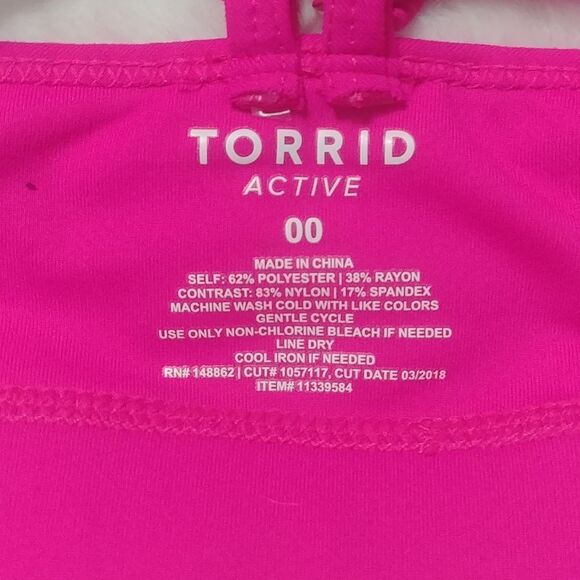!Torrid 00 Active Bright Pink Sport Bra - Picture 4 of 5